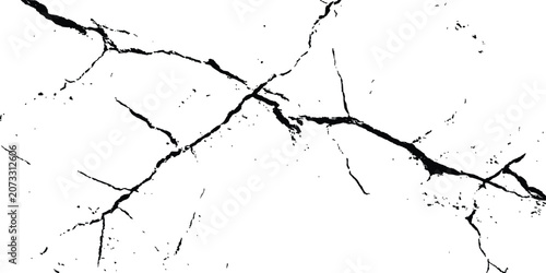 Foto Heavy distressed fracture lines and cracked earth texture background with grunge effect vector illustration