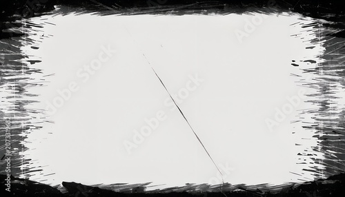 Black and white grunge frame with rough artistic edges