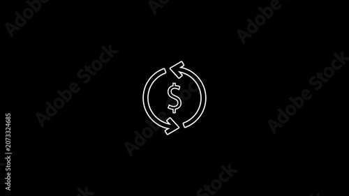  Dollar Sign Recycling Loop Animation Minimalist Financial Growth Concept Digital Currency Investment Savings Eco Friendly Money Circulation Sustainable Wealth 3 D Render