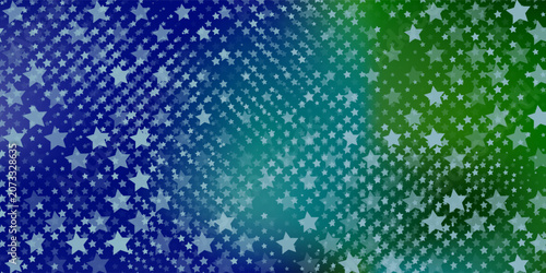 Light Blue  Green vector background with circles  stars. style, shiny,Abstract illustration with colorful shapes of circles  stars.