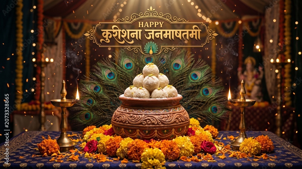 Obraz premium janmastami background