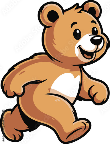 Cute Cartoon Bear Vector Illustration