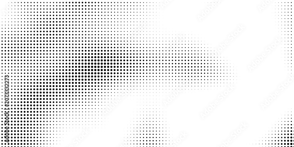 Fototapeta premium Vector abstract dotted halftone template background. Pop art dotted gradient design element. Grunge halftone textured pattern with dots.