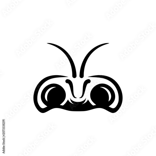 Stylized Mantis Head Logo design