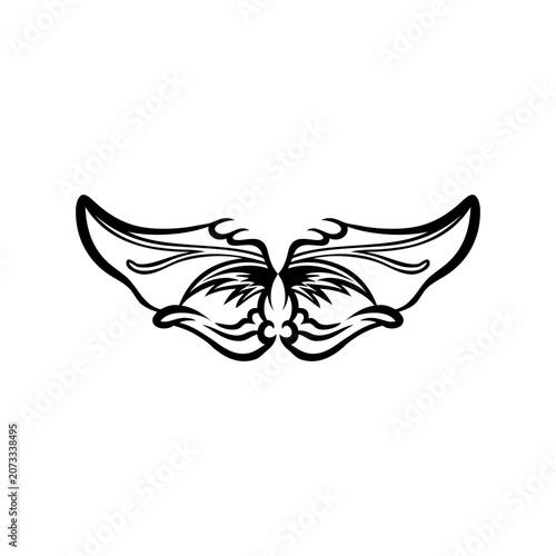 Symmetrical Wing Mask Logo design