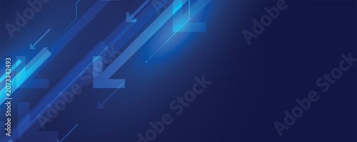 Abstract futuristic blue technology background with speed arrows