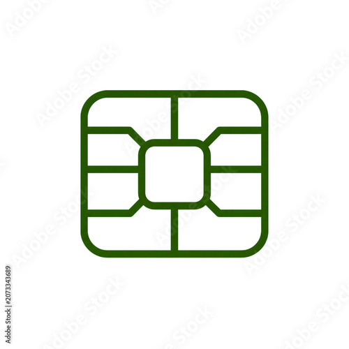 Minimal credit card chip icon representing secure banking payment