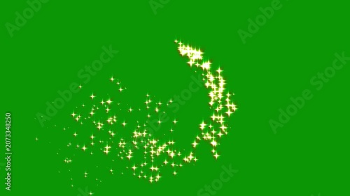 Abstract magic glitter animation center glow,star line on a green screen background. glitter line sparkle, shining twinkle, sparkling stars, star trail, magic dust.4k