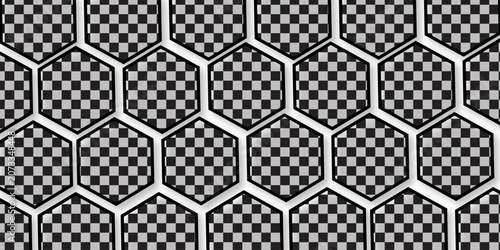 Minimal  Hexagon Honeycomb Geometric Background Pattern With Soft 3D Shadows For Design.
