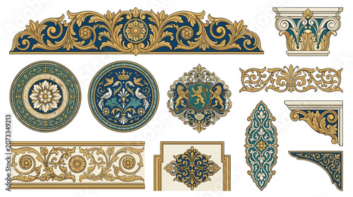 Ornate Architectural Decorative Elements.