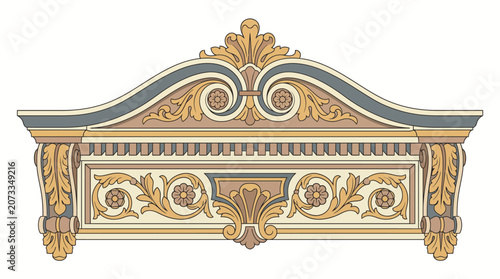 Ornate Gold Architectural Decorative Element.