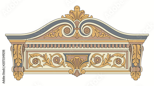 Ornate Gold Architectural Decorative Element.