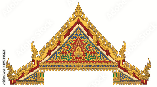 Thai Temple Roof Ornament Detail.