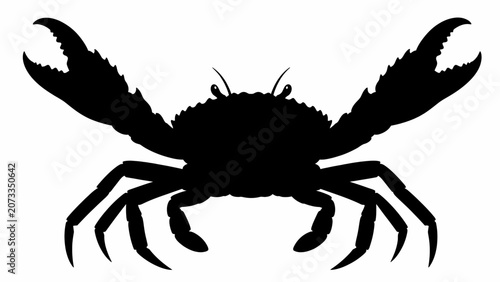 Tableau sur toile Black crab silhouette, crustacean icon, seafood symbol, vector illustration isol