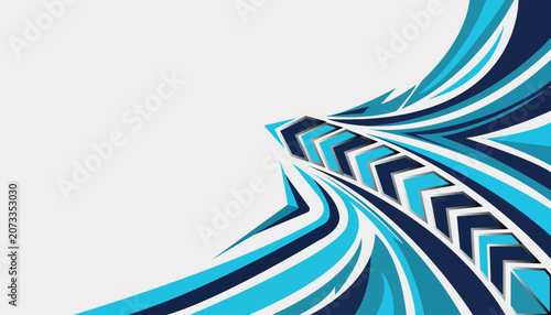 Abstract blue and white geometric pattern design