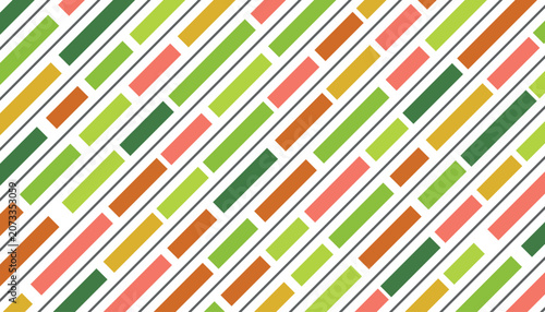 Vibrant diagonal stripe pattern with multicolored rectangles