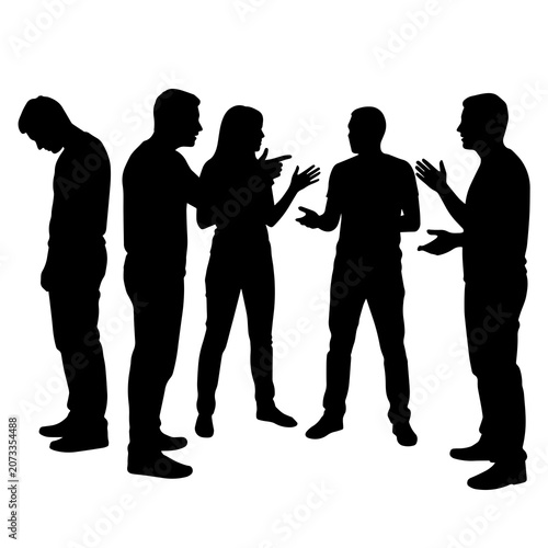 Tableau sur toile Argumentative group discussion showing disagreement and conflict with argument