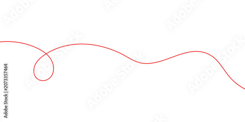 Abstract Red Wave Ribbon Design on White Background with Elegant Curved Line Vector Illustration for Technology, Business, Love and Creative Decoration Concepts