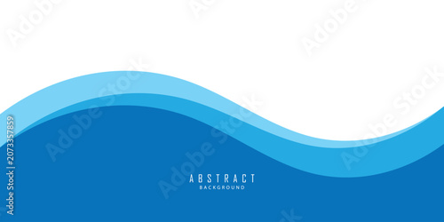 Abstract Blue Wave Background with Flowing Curved Lines and Modern Vector Design for Water, Sea, Digital Art, Business Banner, Web Template, and Creative Wallpaper Illustration