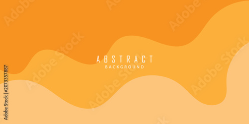Abstract Orange Desert Landscape Vector Background with Flowing Waves, Sun, Sand Texture, Curved Lines and Hand Silhouette Summer Design Pattern Wallpaper