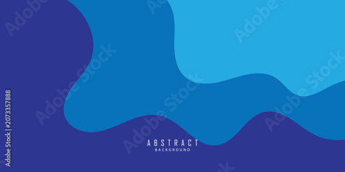 Abstract Ocean Wave Vector Illustration with Blue Sea, Mountain Landscape, Sun, Clouds and Nature Pattern Background Design for Summer and Winter Themes