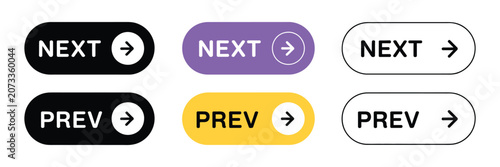Canvastavla Navigation Arrow Icon Vector Illustration Featuring Previous and Next Page Contr