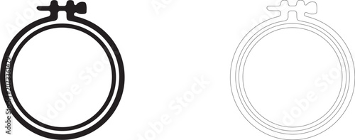 Bild auf Leinwand Embroidery hoop vector icon, fabric tension frame symbol, manual needlework hobby and artisan textile art