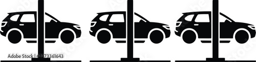 Foto Car towing process step by step illustration