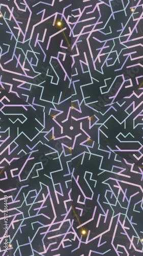 Abstract Digital Maze Pattern with Glowing Nodes