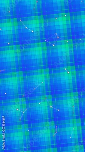 Abstract Digital Network Background with Blue Plaid Pattern