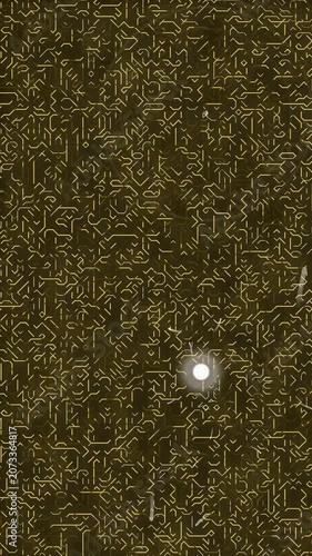 Abstract Digital Network Circuitry Background with Glowing Data Signal