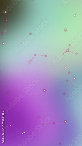 Abstract Digital Network Connection Background with Purple Gradient