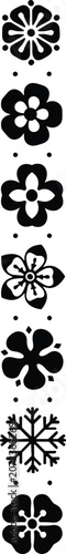 Collection of black floral and snowflake designs