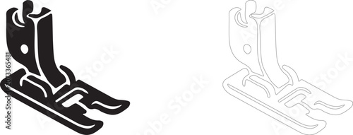 Konstfotografi Presser foot icon, sewing machine part symbol, automated stitching hardware and apparel factory