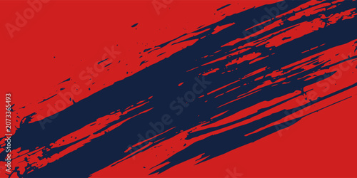 Cuadro en lienzo This dynamic background features a bold red and dark blue color scheme with a diagonal brushstroke pattern, creating a striking, textured visual effect in a vector illustration