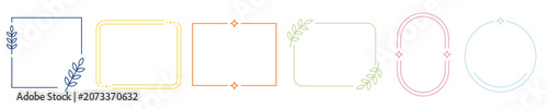 Fotografie Simple banal minimal outlined geometric line frame borders.