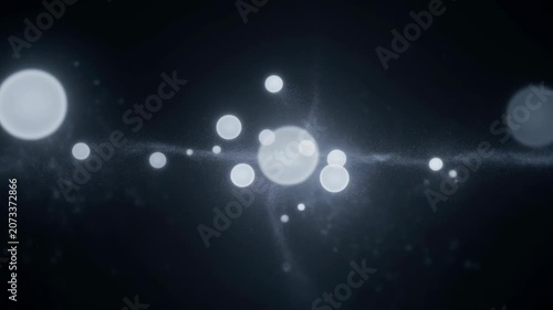 Abstract Motion Background with Floating Glowing White Orbs and Particle Dust