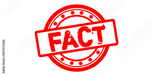 Bild auf Leinwand Fact Rubber Stamp Seal Vector Illustration – Red Grunge Fact Badge, Verified Tru