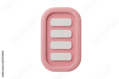 Pink menu button with white lines on white background