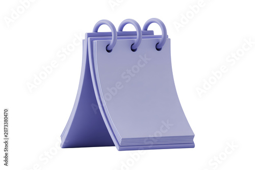Standing calendar, purple desk calendar, blank pages