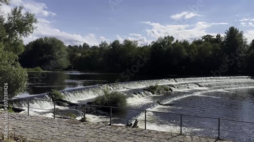 River Weir in Slow Motion with Static Camera