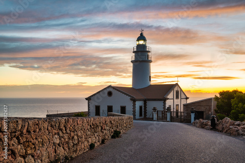 Capdepera lighthouse at beautiful sunrise, Mallorca