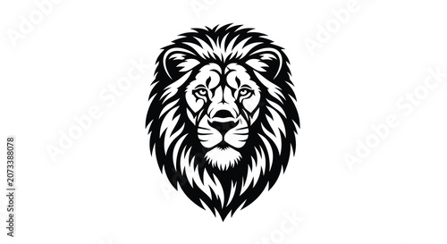 Photography Lion head silhouette on transparent background high quality