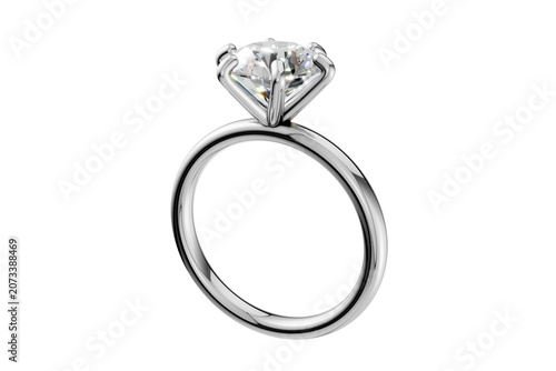 Gold Round Cut Diamond Engagement Ring with Cluster Accent on Transparent Background