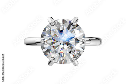 Gold Round Cut Diamond Engagement Ring with Cluster Accent on Transparent Background