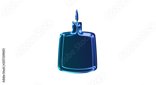 Schilderij op canvas A blue outlined illustration of a candle with a wick on transparent background