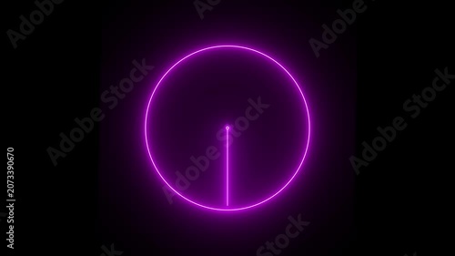 neon Magenta color watch animation on black background