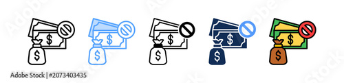 Fotografie Illegal Payment Icon Multiple Style