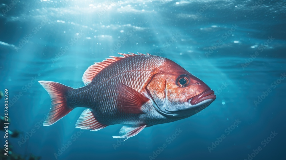 Fototapeta premium Vibrant fish swimming in the ocean depths