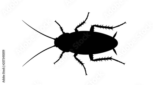 Φωτογραφία Cockroach silhouette, insect icon, black bug, pest control symbol, vector illust